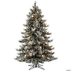 Vickerman 9' Flocked Cayce Pine Artificial Christmas Tree, Warm White LED Lights