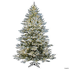 Vickerman  9' Flocked Kiana Artificial Christmas Tree,  LED Warm White Wide Angle  Lights