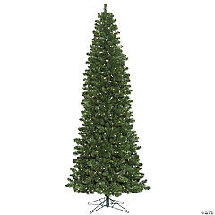 Vickerman 9' Oregon Fir Slim Artificial Christmas Tree, Wide Angle Single Mold Warm White LED Lights