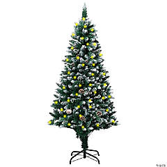 VidaXL 5' Green/White Artificial Christmas Tree with LED Lights