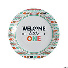 Welcome Little One Tribal Baby Shower Paper Dinner Plates - 8 Ct.