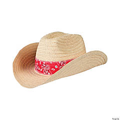 Western Cowboy Hats with Red Bandana - 12 Pc.