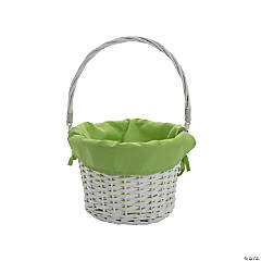 White Easter Basket with Green Liner