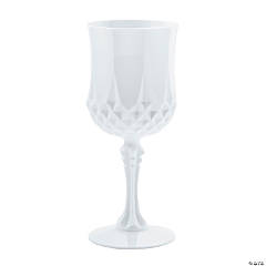 Bulk 48 Ct. Clear Patterned Plastic Wine Glasses | Oriental Trading