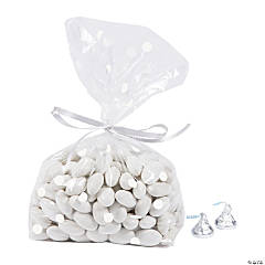 White Polka Dot Cellophane Bags - 12 Pc.