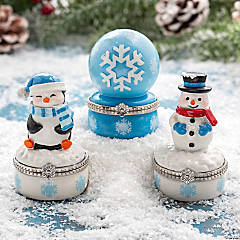 Winter Hinged Box Tabletop Decorations - 3 Pc.