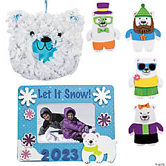 Winter Polar Bear Craft Kit Assortment - Makes 36