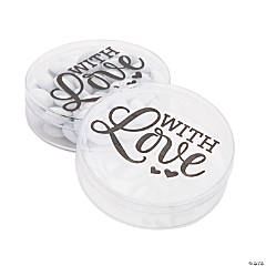 With Love Round Favor Containers