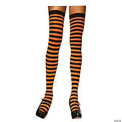 Vertical Striped Thigh High Stockings - Pack of 3