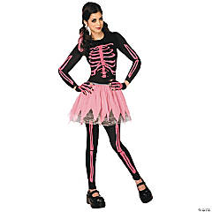 Women's Pink Punk Skeleton Costume -  Extra Small