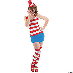 Women's Where's Waldo Dress Plus Size Costume - Large/XL