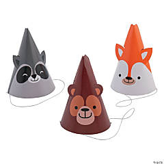 Woodland Party Cone Hats - 12 Pc.