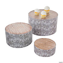 Woodland Party Tree Stump Treat Stands - 3 Pc.