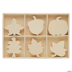 Woodpeckers Crafts, DIY Unfinished Wood  Autumn Cutouts Tray, Pack of 3