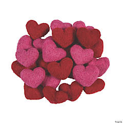 Wool Felt Valentine Hearts - 24 Pc.