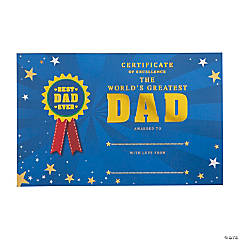 World’s Greatest Dad Certificates with Gold Foil - 12 Pc.