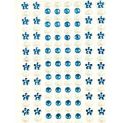 Wrapables 164 Pieces Crystal Star and Pearl Stickers Adhesive Rhinestones Blue