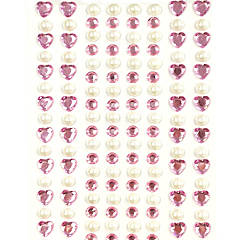 Wrapables 164 Pieces Crystal Star and Pearl Stickers Adhesive Rhinestones Pink