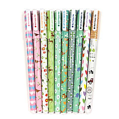 Wrapables Cute Novelty Gel Ink Pens, 0.5mm Fine Point (Set of 10), Animals &amp; Hearts Multicolor Ink