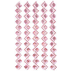 Wrapables 164 Pieces Crystal Star and Pearl Stickers Adhesive Rhinestones Pink