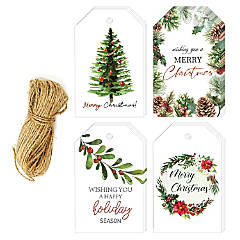 Wrapables Red Plaid Christmas Holiday Gift Tags/Kraft Paper Hang