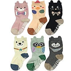 Wrapables Big Bad Wolf Five Finger Cartoon Socks Five Toe Socks Set of 3,  Grey/Black/Blue