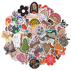 Wrapables Waterproof Vinyl Stickers for Water Bottles, Laptops, 100pcs, Abstract