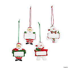 Write-A-Name Snowman & Santa Ornaments - 12 Pc.