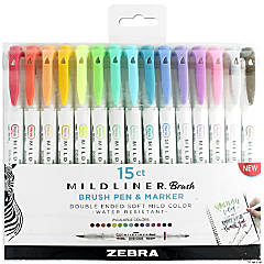 Zig Clean Color Real Brush Marker St 6VCWrmGry 6pc