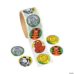 Zoo Animal Sticker Roll - 100 Pc.