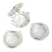 30mm Silvertone Lockets - 3ct
