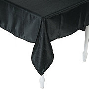 Black Metallic Polyester Tablecloth - 60" x 104"