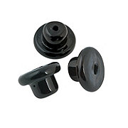 Black Top Hat Lampwork Beads - 14mm - 24 Pc.