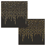 Black with Gold Dots Beverage Napkins