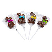 Chocolate Easter Bunny Lollipops - 12 Pc.
