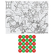 Christmas Countdown Coloring Sheets with Stickers - 30 Pc.