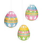 Glitter Egg-Shaped Hanging Paper Lanterns