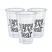 Happy New Year Clear Plastic Cups - 8 Ct.