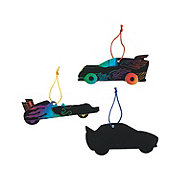 Magic Color Scratch Race Car Ornaments - 24 Pc.