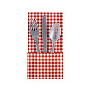 Red Gingham Cutlery Holders - 12 Pc.