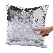 Reversible Sequins Snowflake Pillow