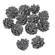 Silver Glitter Pinecone Assortment