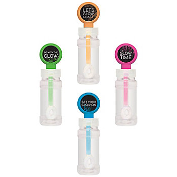 1 1/2" 1 oz. Glow Party Glow-in-the-Dark Bubble Bottles - 4 Pc.