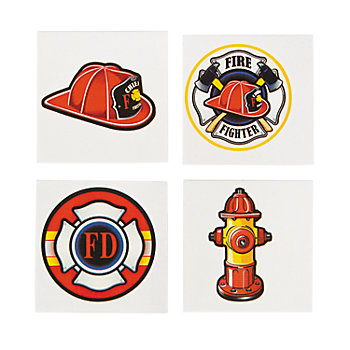 1 1/2" Bulk 72 Pc. Firefighter Icons Temporary Tattoos    