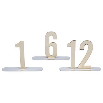 1 - 12 Gold Mirror Table Numbers - 12 Pc.