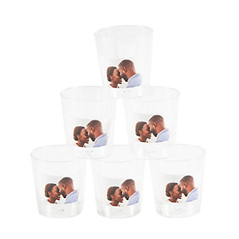 1 oz. Bulk 50 Ct. Personalized Custom Photo Mini Disposable Shot Glasses