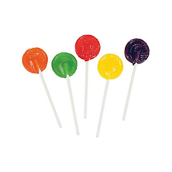 1" x 3" Assorted Fruit Flavors Candy Round Lollipops - 144 Pc.