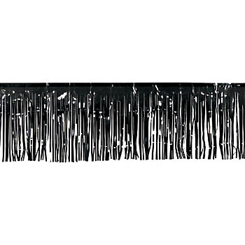 10 ft. x 15" Black Metallic Float Fringe Decoration   