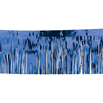 10 ft. x 15" Blue Metallic Float Fringe Decoration   