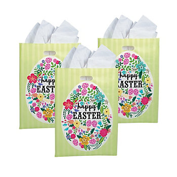 12 1/2" x 17" Bulk  50 Pc. Large Easter Plastic Goody Bags